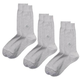 Gunze PBV051 Men's Socks, 3 Pairs Set, Polo, Cool Material, Deodorizing, Antibacterial, Heel Slip Resistant, Soft Mouth Elastic Socks,, light grey-, 25.0-27.0 cm