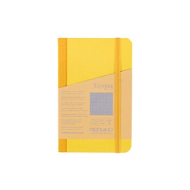 Fabriano Ecoqua Plus Fabric-Bound Notebook, 3.5" x 5.5", Dotted, Yellow