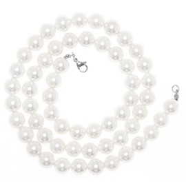 Halukakah Pearl Necklace Bracelet Kid Girl's 6/8/10 mm Size Mix Width Genuine Freshwater Shell Pearls with Gift Box Gift for Girls, Pearl, Pearl
