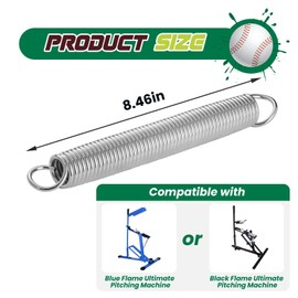 ETZ Power Spring Replacement Fit for Blue Flame Ultimate Pitching Machine (UPM 45 Spring) Baseball Softball Pitching Machine Springs Replacement Part (Length 8.46 in)