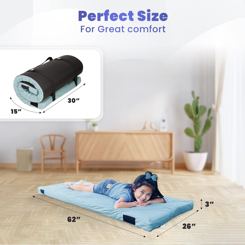 Matrix Cell Memory Foam Roll-Up Camping Mattress for Kids, Folding