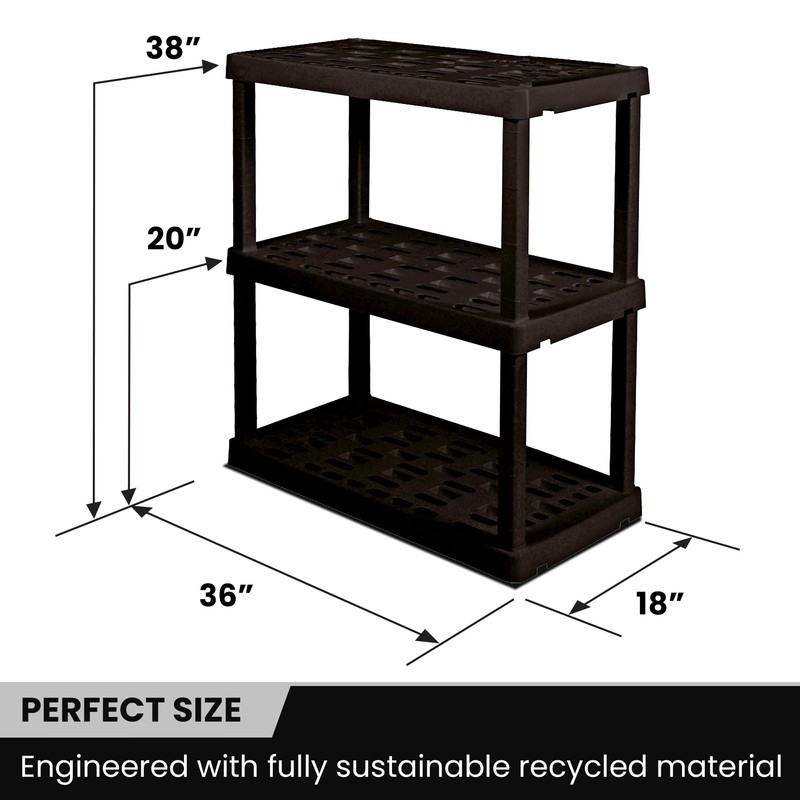 Oskar Heavy Duty Plastic Storage Shelves- for Garage, Kitchen, Bathroom