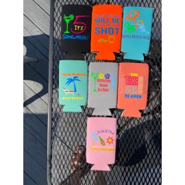Unbranded Jimmy Buffett Inspired 16 oz beer koozies/ koolies CUSTOM 7designs & 7 colors - 8. 12 ounce black koozie