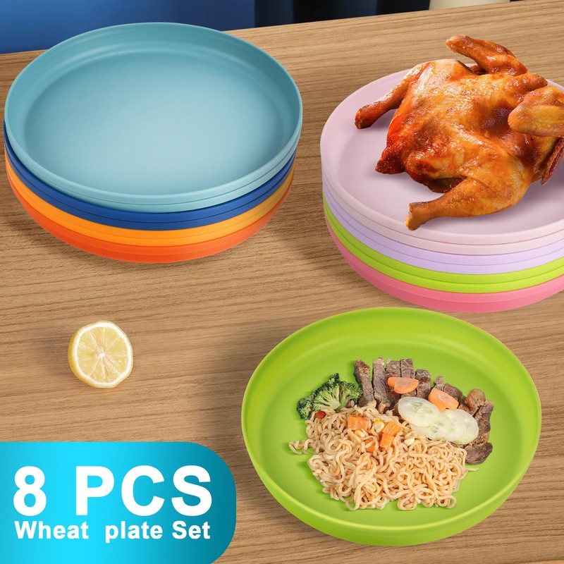 Deep Dinner Plates Set of 8 – Durable & Lightweight