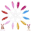 Matreeglam 6 Pcs Bunny Ears Headband Plush Hairbands for Easter