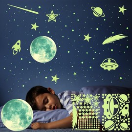 Estrellas fluorescentes para techo, Pegatinas Espacio de Pared (C)
