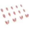 Rhinestone Nails 24 Pcs Long Fake Nails Ice Powder Elegant