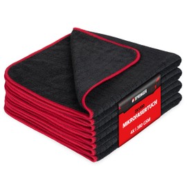 SPRINGER ZX1300 – 4 x Microfibre Car Cloths 40 x 40 cm – 100% Scratch-Free and Gentle – Car Polishing Cloths with 380 GSM – Extremely Absorbent and Lint-Free – Cleaning Cloths for Car Care