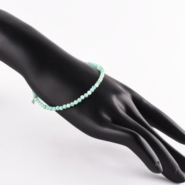 Green Emerald Bracelets Gifts For Women, Mom Natural Gemstone Beads Dainty Crystals Jewelry Chakra Healing May Birthstone, Silver Plated Chain 8 inch