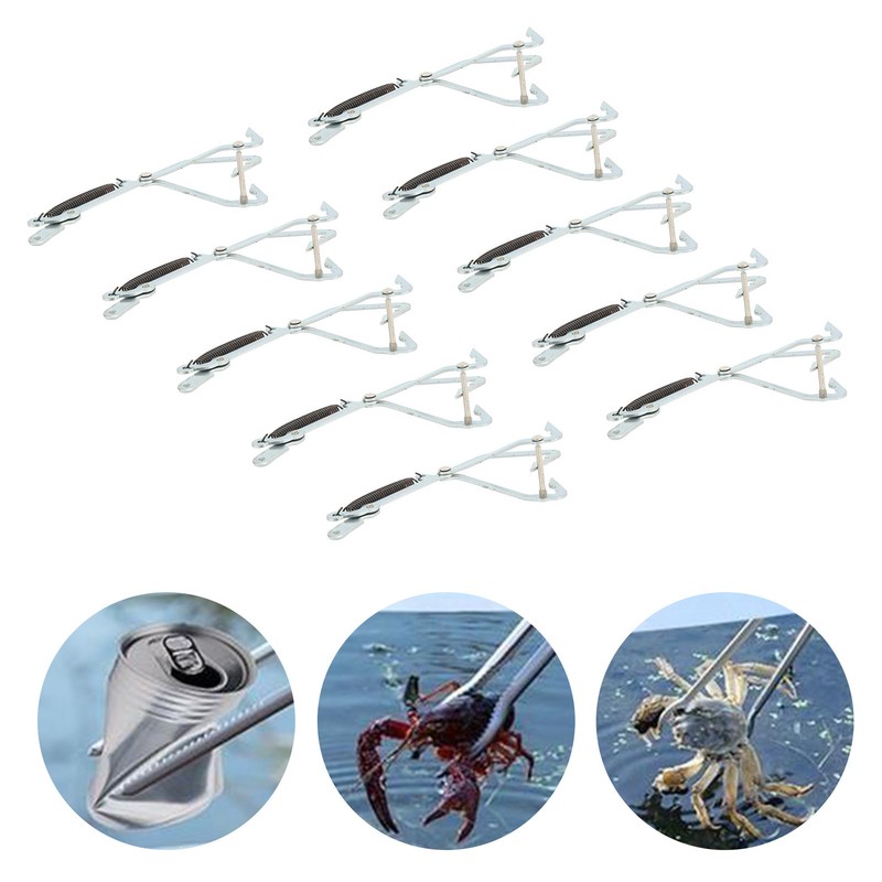 10pcs Stainless Steel Crab Grabber Rustproof Seafood Grabber with Spring