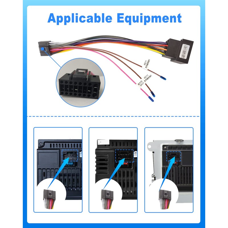 16 Pin Wiring Harness ISO Adapter for Android Car Radio
