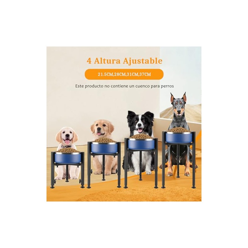 Comedero Elevado para Perro de Metal,Rejilla para Plato para Perro