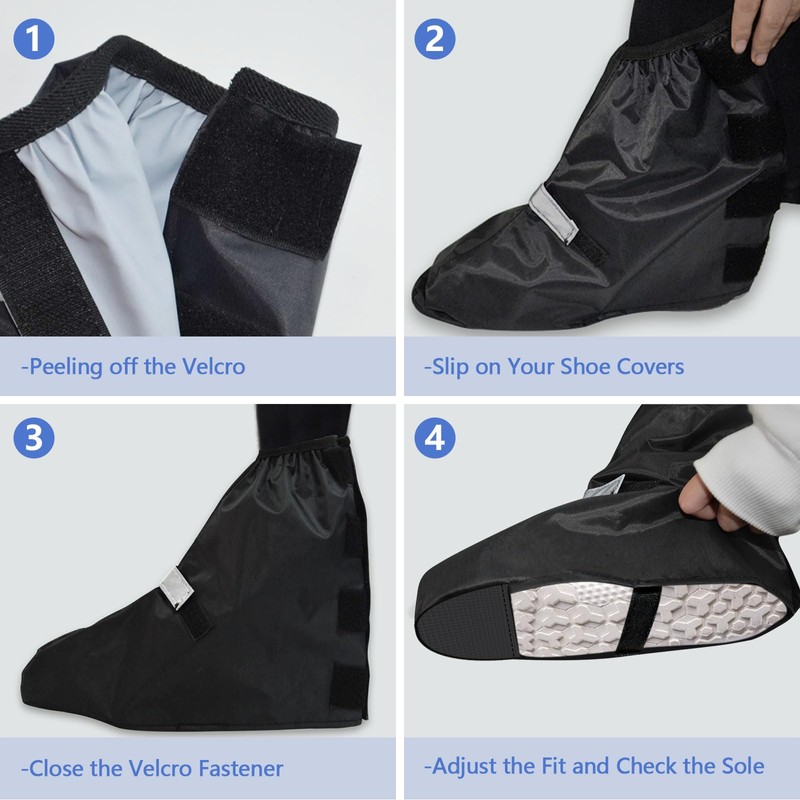 YIFMOO Waterproof Shoe Covers, Rain Cover Bicycle with Reflective and