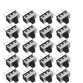 CLDIY 20pcs High Knob 3 Pin 2 Position 1P2T SPDT Panel Mount Vertical Micro Slide Switch AC 125V 2A