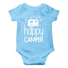 Happy Camper – I Rather Be Camping with My Family – overol de una sola pieza para bebé, Azul claro, 12 meses