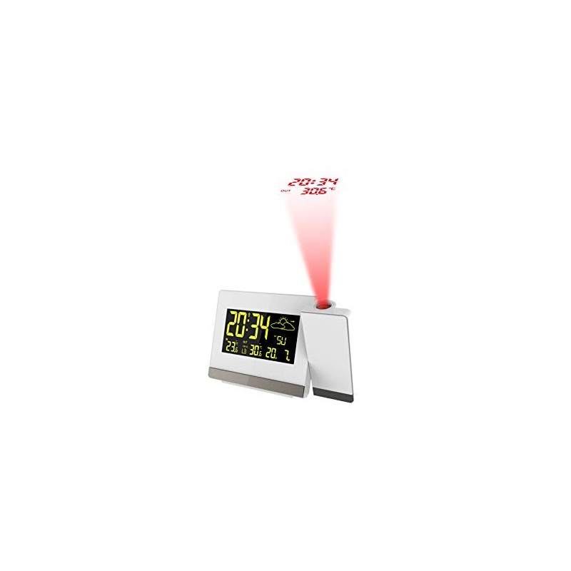Technoline Funkprojektionswecker WT549 mit LED Farbeinstellung Weiß 14.7 x 4.2