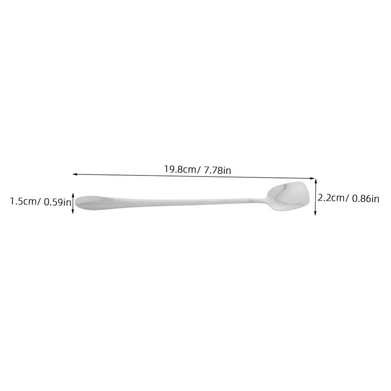 ULTECHNOVO Versatile 5pcs Stainless Steel Square Head Spoons Long Handle