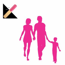 AMA SHOP PVC Sticker Prespaced Family Mod.2 Fuchsia fluo |glows in the dark| Sticker for Helmet, Motorcycle, Camper, Boat | autoTuning |