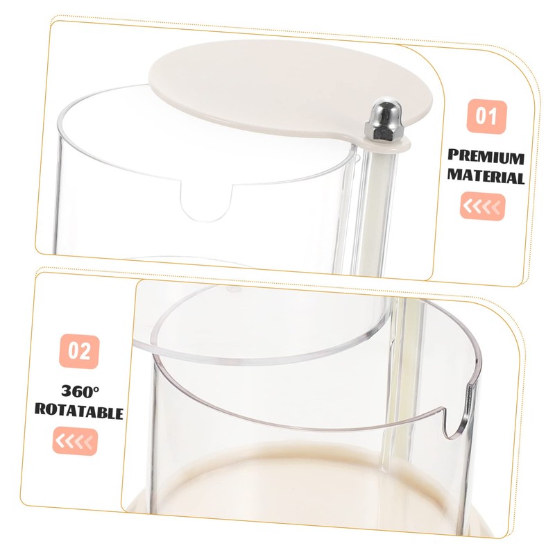 LABRIMP Cotton Swab Holder Rotatable Design Multi Makeup Organizer for