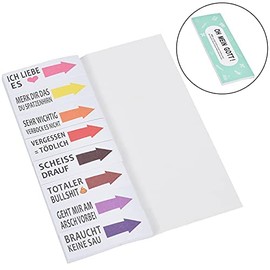 Willingood Lustig Haftnotizen die bunten Klebezettel 8 Blöcke 50 Blatt Büro Gadgets Lehrer Geschenke Studenten Block Sticky Notes Streifen Page Marker Textstreifen bunten Klebezettel - 400 Blatt 19x59mm