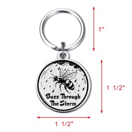 Alotozo Bumble Bee Gifts for Him Her - Buzz Through the Storm Inspirational Bee Keychain – Bumble Bee Charm Gift for Women Men Teen (Graduation Birthday Encouragement Christmas)