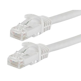 Monoprice Cat6 Ethernet Patch Cable - Snagless RJ45, 24AWG Stranded Pure Bare Copper Wire, 550Mhz, UTP, 10 Feet, White - Flexboot Series