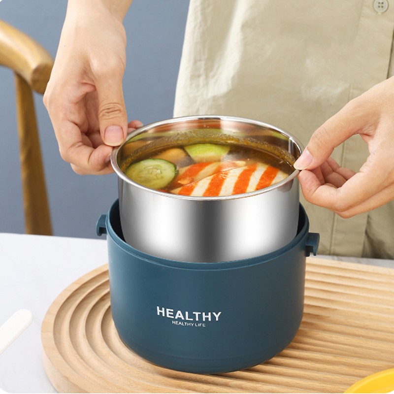 Thermal Lunch Box 2200ml Three Layer Detachable Compartment Design Portable
