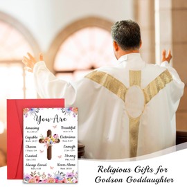 Baptism Cards for Girls Boys Baptism Gifts for Women Men Confirmation Cards for Teenage First Communion Gifts for Kids Easter Basket Stuffers for Kids Valentines Gift for Him Her Daughter Son