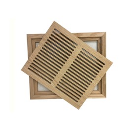 Cape Cod Air Grilles, 8" x 10" Red Oak Hardwood Vent Floor Register Flush Mount with Frame, Slotted Style, Unfinished