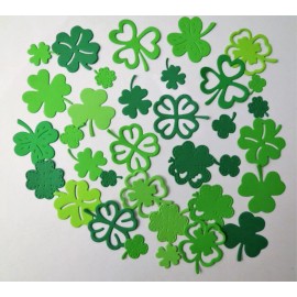 Shamrock Clover St. Patrick's Leaves 30pc  Paper Die Cut Scrapbook Embellishment