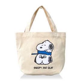 Hapitas 6077 Mini Tote Bag, Perfect for Lunch, Character Bag, Natural Snoopy & Olaf