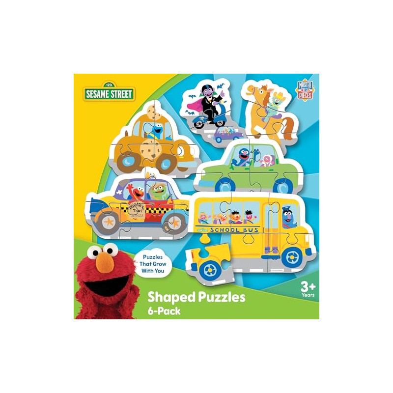 Masterpieces Sesame Street Puzzles - 6-Pack Mini Shaped Jigsaw Puzzles,