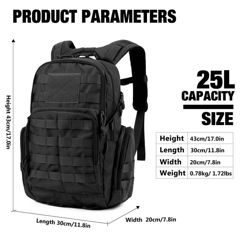 Mardingtop Tactical Backpack 25L Military Backpack for Army Molle Motorcycle
