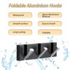Wall Coat Hooks, 3 Folding Hooks, Stainless Steel, Modern Hook