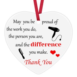 Hairdresser Thank You Gifts Hairdresser Ceramic Ornament Hair Stylist Appreciation Gifts Cosmetology Graduation Gift Birthday Retirement Christmas Ornaments for Hairdresser Barber