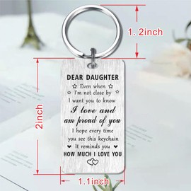 Jzxwan I Love You My Daughter Birthday Graduation Keyring Gifts, Proud of Our Daughter Gifts from Mum Dad