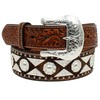 ARIAT Men's Triangle Conchos Calf Hair Belt, Brown, Size 34