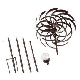 Jill's Home & garden 6-Foot-Tall Dual Direction Spiral Solar Garden Spinner - Changing LED Colors