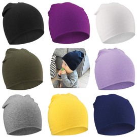 Dreshow Unisex Beanie Hats, Boy’s Spring Hat, Toddlers, Reversible, Jersey Slouch Beanie, Clothing, Unisex, Infant Hat, Nursery Hat, Pack of 8, 8 pack 34-5.