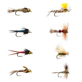 26 Producing Trout Fly Fishing Flies Assortment | Dry, Wet, Nymphs, Caddis, Hopper Fly Lures | Size #10 - #18