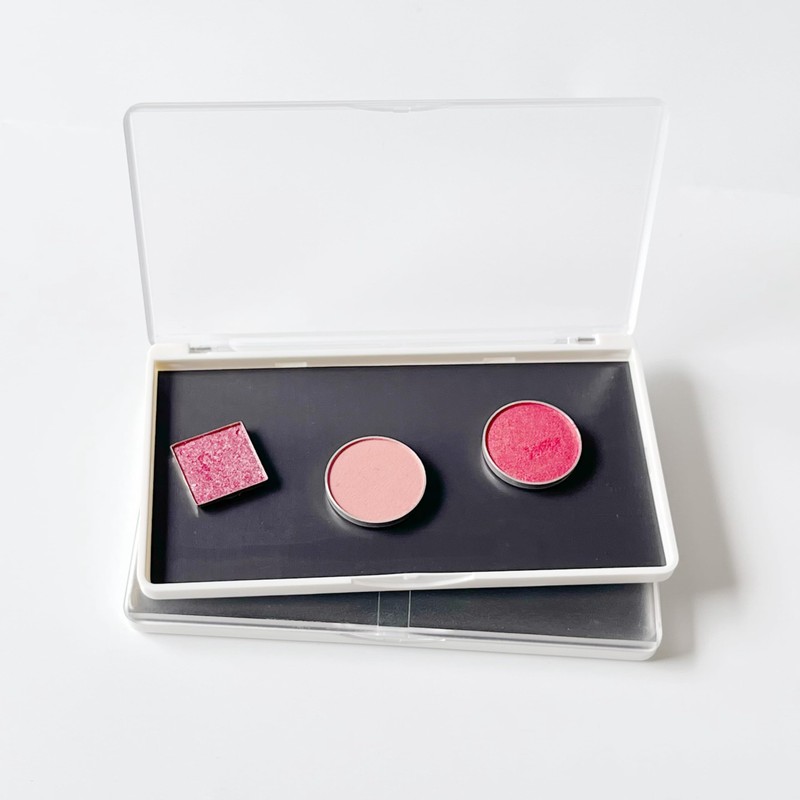 UDTIP 2PC Empty Magnetic Makeup Palette, White Frosted Clear Lid,