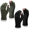 Geyoga 2 Pairs Wool Fingerless Fishing Gloves for Men Women