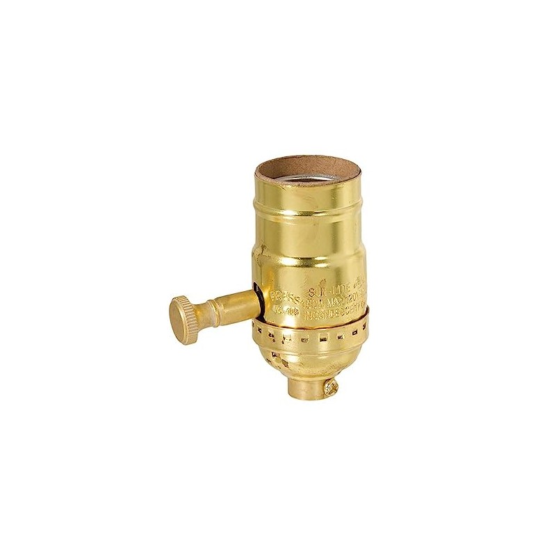 B&P Lamp® Medium Base Full Range DIMMER Socket, Solid Brass