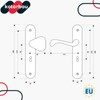 KOTARBAU® Door Handle Set 92 mm Long Plate White Profile
