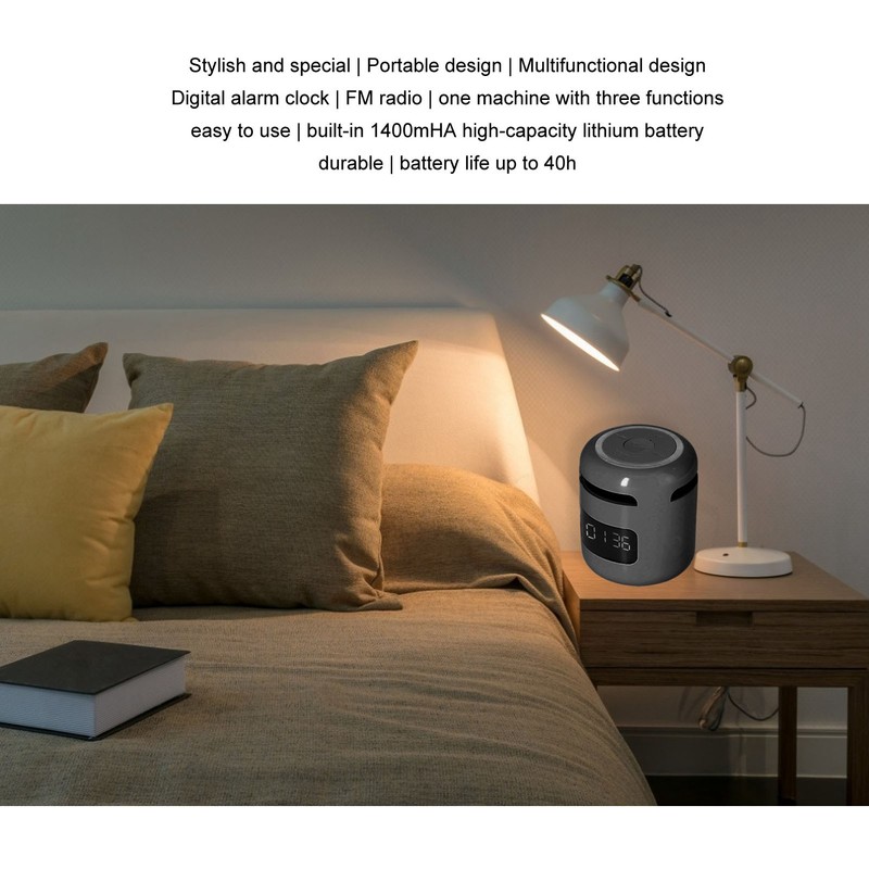 JM01 BT Clock Speaker Multifunctional Adjustable Portable BT Clock Speaker