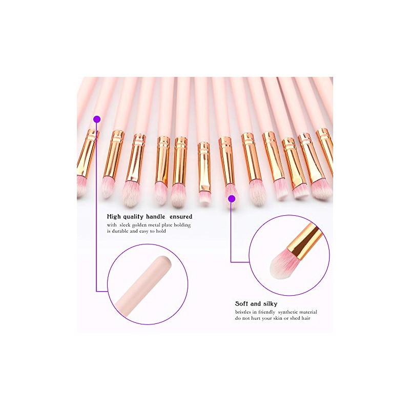 Juego de 15 brochas de maquillaje para sombra de ojos,