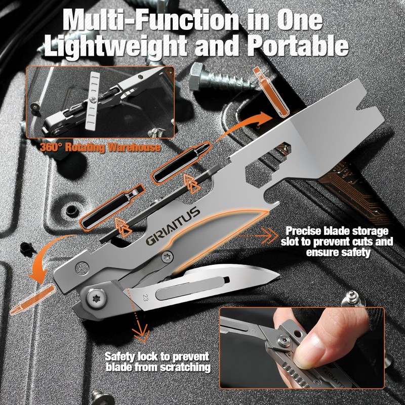 Multitool Pry Tool EDC Pocket Pry Bar with Multitool Bottle