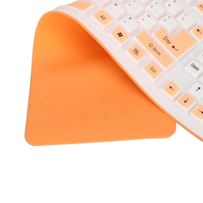 Foldable Silicone Keyboard 106 Keys Waterproof Dustproof Foldable USB Wired