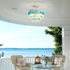 ElegLumi White Blue Capiz Shell Ceiling Light, Capiz Shell Chandeliers