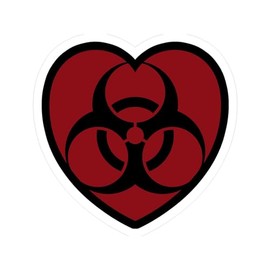 CafePress Biohazard HeartRd4 Small Die Cut Sticker, 3"x4" Matte Finish